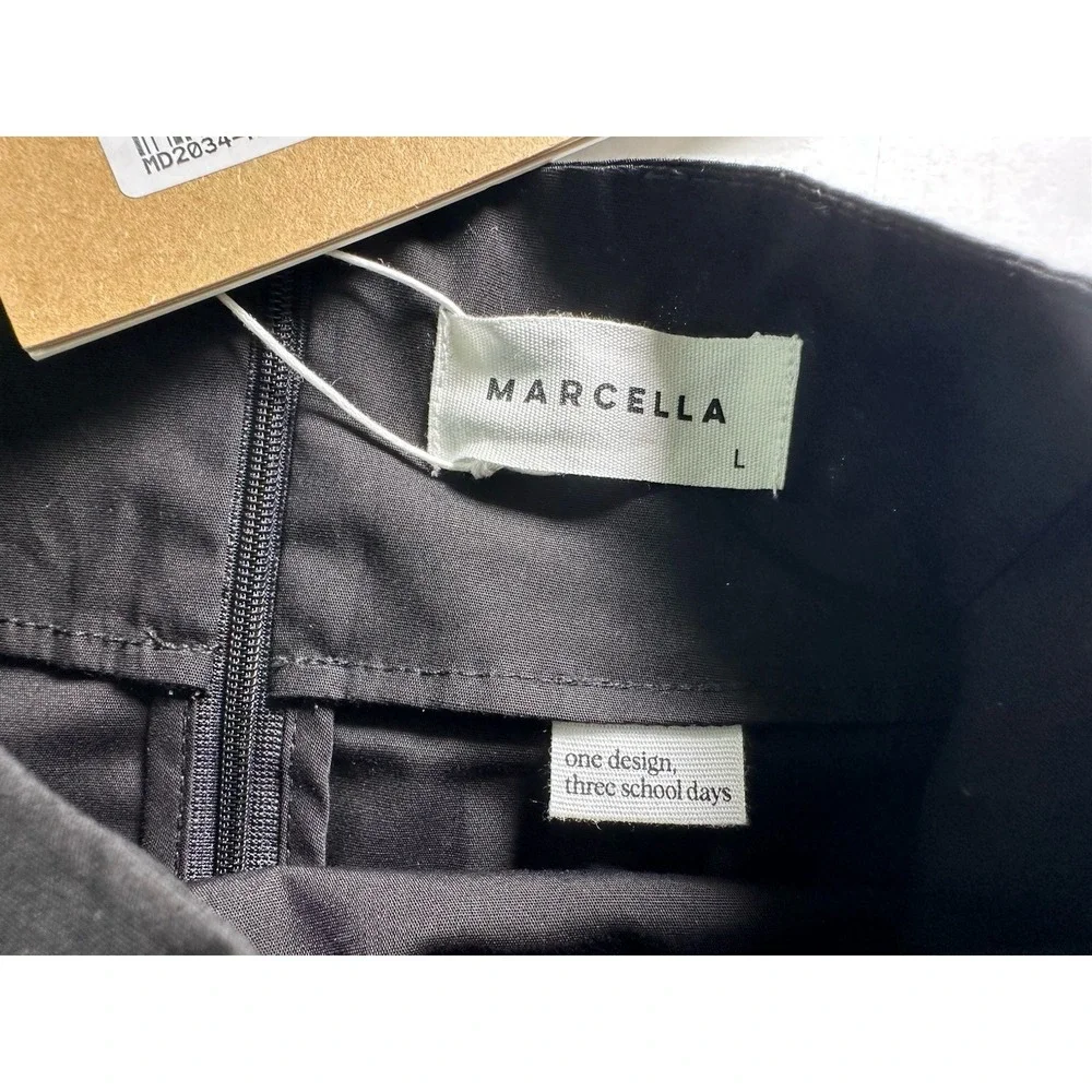 Marcella Minna Sleeveless Dress Black Size Large Maxi Cotton Pockets - Picture 9 of 13